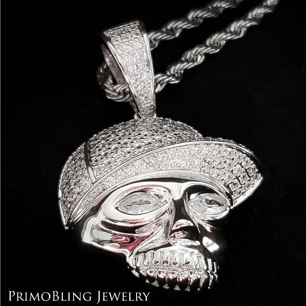 Iced Out Bboy Skull Necklace